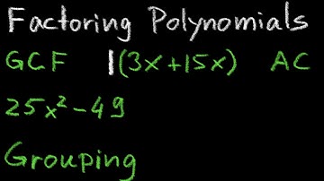 Factoring Polynomials, GCF, AC Method, Grouping, Difference of 2 Squares