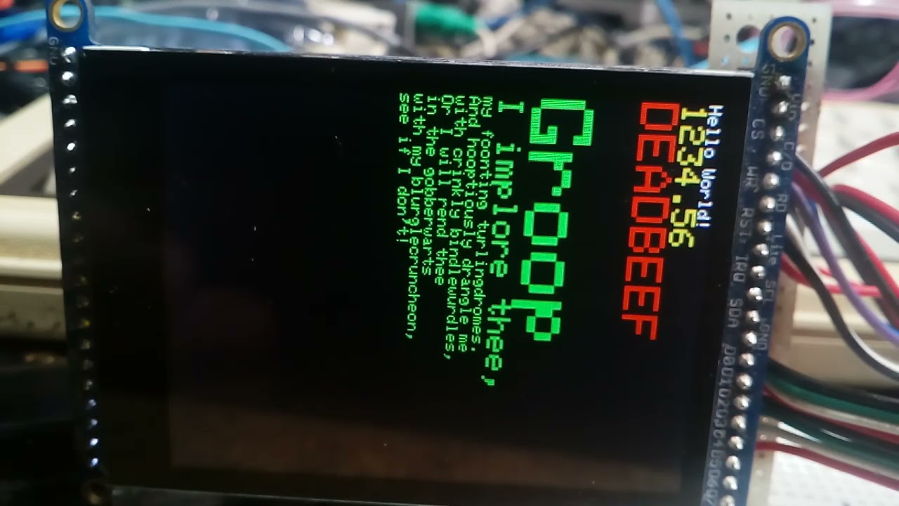 Teensy 3.6 ILI9341 8bit parallel graphics benchmark test