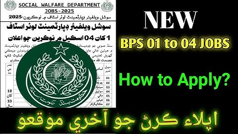 New BPS 01 to 04 JOBS | Last Date 26 Dec | How to Apply?