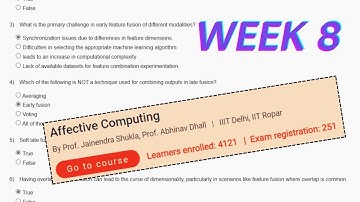 Affective Computing Week 8 Assignment Solutions || Assignment 8 || NPTEL || Jan - Mar 2024