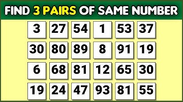 Find the Same Numbers | Dementia Prevention Quiz | Number Search | Find the Odd One Out