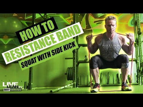 Play RESISTANCE BAND SQUAT WITH SIDE KICK video 1