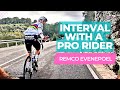 World champion vs amateur cyclist  interval on the wheel of remco evenepoel 