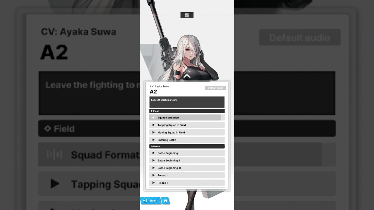 GODDESS OF VICTORY: NIKKE: A2 Voicelines (Japanese)