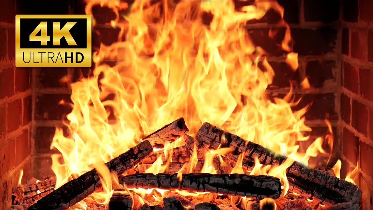 🔥 Winter Fireplace 4K UHD – Cozy Fireplace with Crackling Fire Sounds | Peaceful Winter Ambience