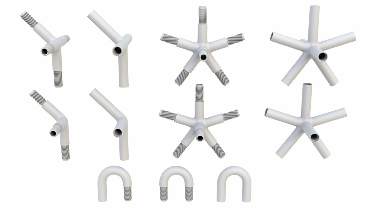 3D model pipe connector. Superhive, CGtrader, Cults3d (no sound)