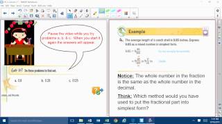 Chapter 2, Lesson 1: Fractions & Decimals