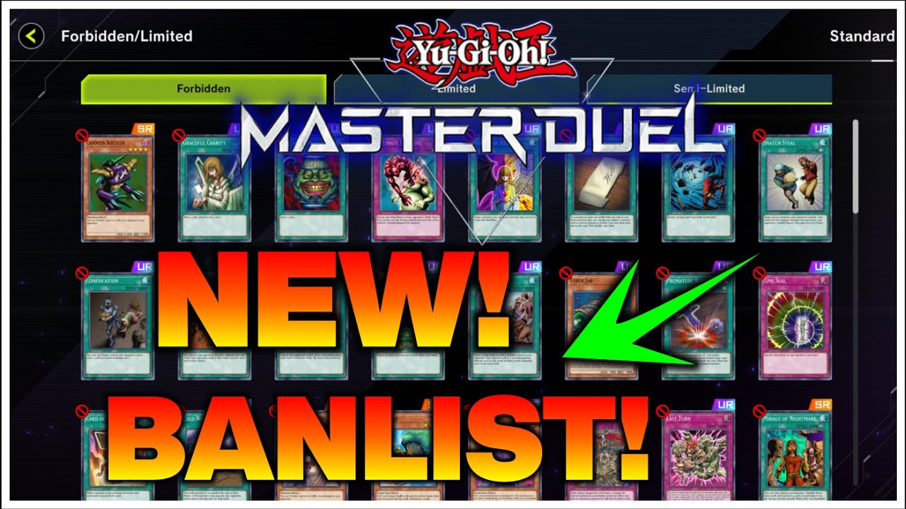 NEW BANLIST FOR YUGIOH MASTER DUEL! YouTube