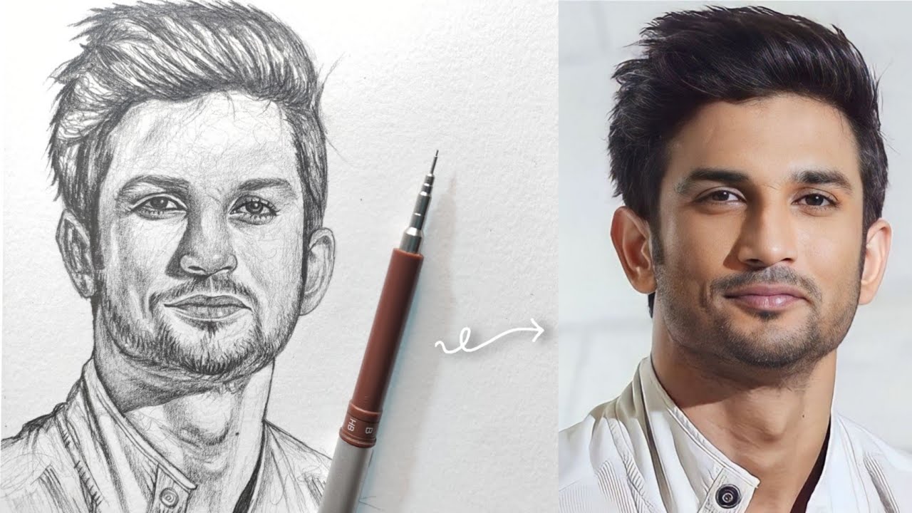 Easy Way to Draw Sushant Singh Rajput Realistic Portrait: EASY TUTORIAL?