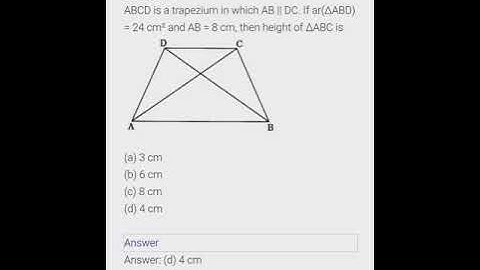 Class 9 Maths/Chapter 9/Areas of Parallelograms and Triangles/MCQ Questions/CBSE/NCERT/KVS/Arjun Sir