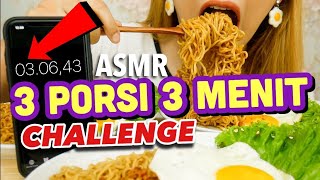 ASMR 3 PORSI MIE SELAMA 3 MENIT CHALLENGE | ASMR Indonesia