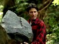 Brawny Man Running with a Rock