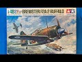 Tamiya 1973 Brewster F2A-2 Buffalo Vintage Model Airplane Kit Review Unboxing 