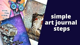 art journaling 101 - recipe for any style |  3 PAGES !!!