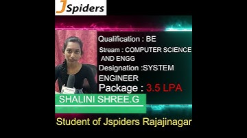 SUCCESSFULLY PLACED | SHALINI  | JSPIDERS RAJAJINAGAR |SOFTWARE DEVELOPER | STUDENT FEEDBACK |
