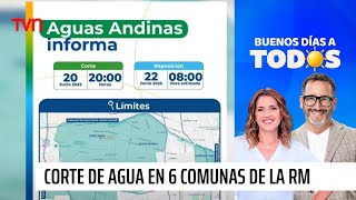 6 comunas de la Región Metropolitana tendrán un corte de agua programado por 36 horas | BDAT