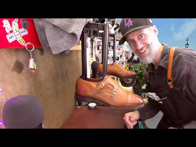 ASMR Shoe Shine  Allen Edmonds St John's  #shineyourdangshoes #dornstar #ASMR #bootblack #purepolish