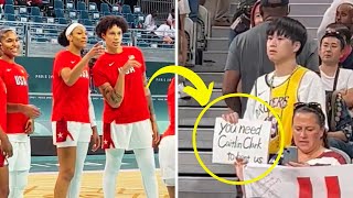 USA Basketball SHOCKED by Japanese Fans BRUTAL Sign About Caitlin Clark!