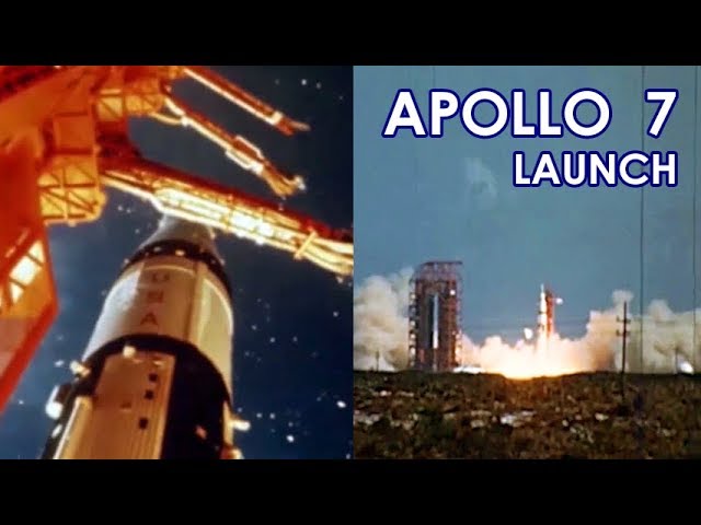 APOLLO 7 launch (1968/10/11) - YouTube