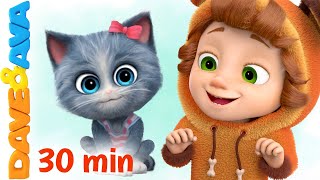 🤩 Five Little Kittens Jumping On The Bed And More Nursery Rhymes & Baby Songs | Dave And Ava  🤩