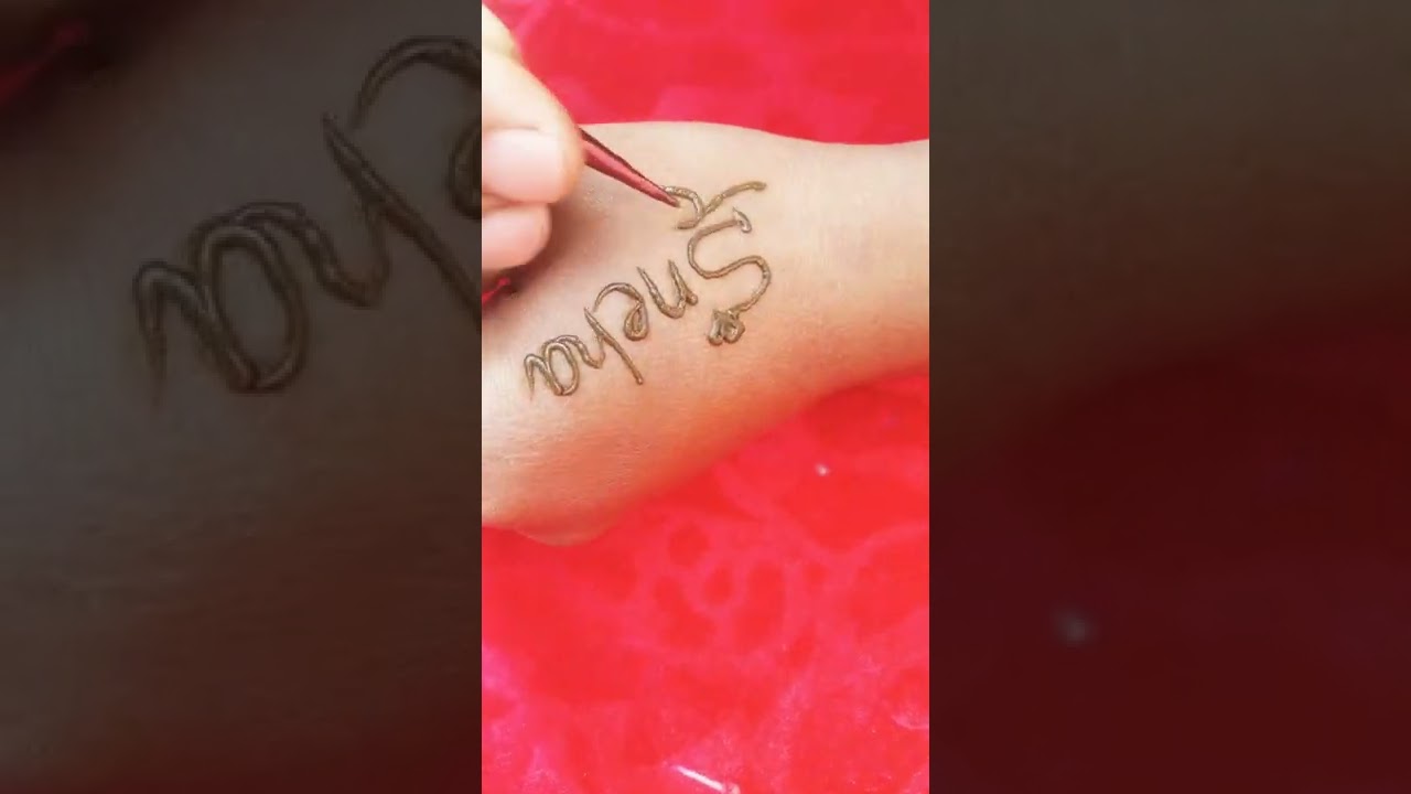 Sneha cute name tattoo/ Beautiful tattoo design/Simple Henna tattoo#Heena  art by Sufiya - YouTube