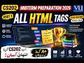 Cs202 Midterm Preparation 2026 | Part 1 | All Html Tags | Cs202 Midterm Series 2026 | Vu Standard