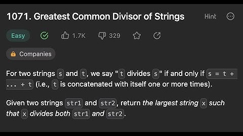 1071. Greatest Common Divisor of Strings | LeetCode daily Question 1st February 2023 | HD 1080p