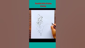 Beautiful little Krishna drawing/ #shorts  #littlekrishnadrawing  #easydrawings