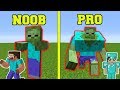 Minecraft: NOOB VS PRO!!! - ZOMBIE MUTANT EXPERIMENTS IN MINECRAFT!