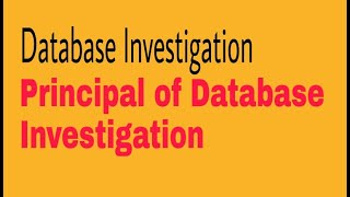 Criminology What Is Data Base Investigation Principals Pf Database Investigation Css Pms