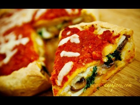 Stuffed Pizza Spinach And Mushrooms Recipe-11-08-2015