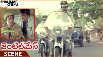 Gentleman Movie || Police Chasing Arjun Scene || Arjun, Madhoo, Vineeth || Shalimarcinema