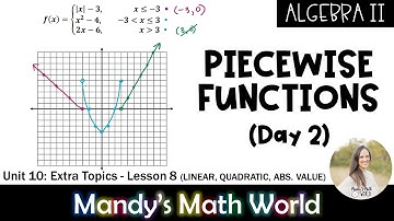 Piecewise Functions - Linear, Absolute Value, Quadratic