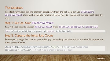 Wait Until One Element in List Disappears Using Selenium
