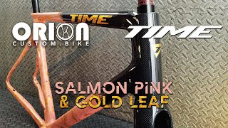 CUSTOM PAINT | Time Alpe d'Huez | Painting a bike with salmon pink and gold leaf