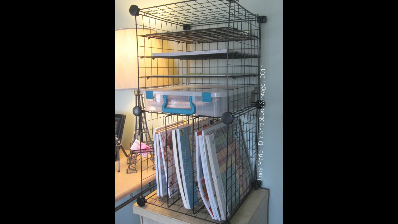 TUTORIAL: DIY 12x12 scrapbook paper storage  Cricut cutting mat storage  using wire racks 