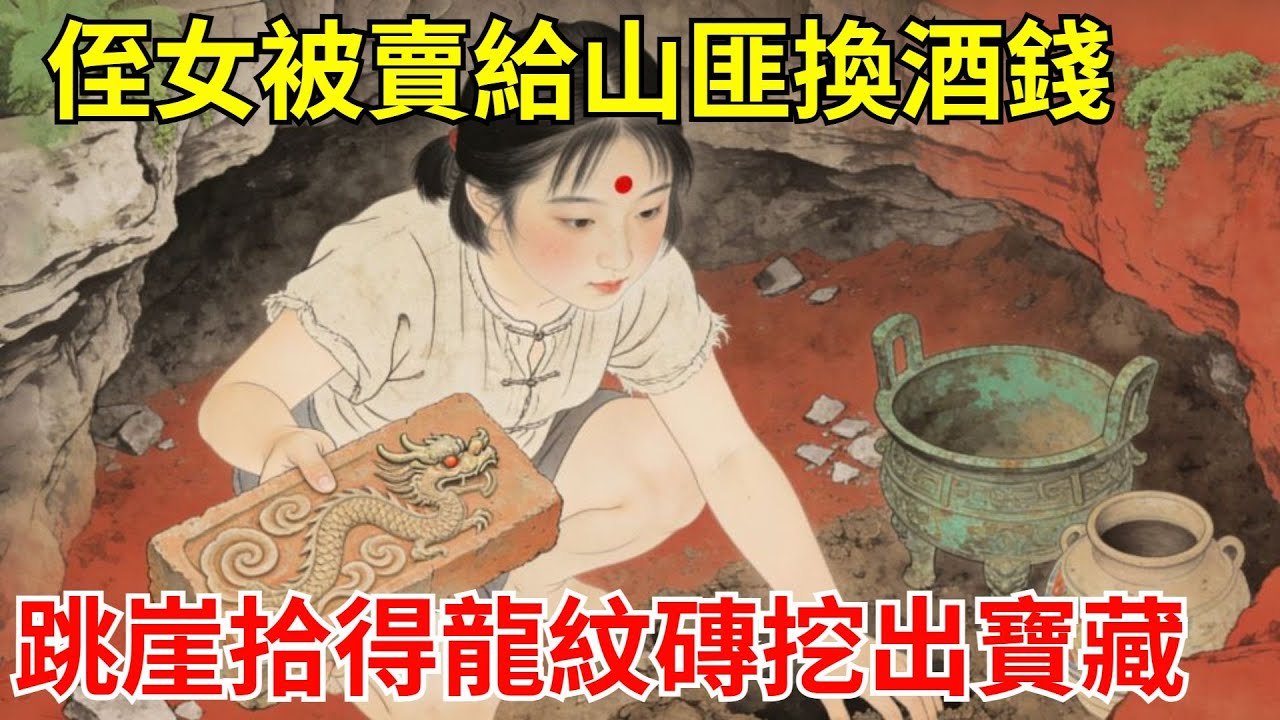 侄女被叔父賣給山匪換酒錢，跳崖未死，拾得半塊龍紋磚挖出寶藏！十年後叔父來討養育費，她一句話叔父跪地痛哭！#故事頻道#聽書#民間故事#說書#善有善報#爽文