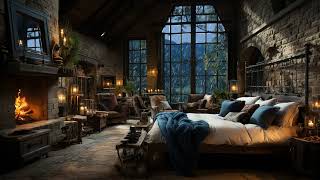 Snowstorm, Breathtaking View, Crackling Fire - Winter Ambience for Sleep, Deep Relaxation