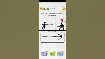 Draw 2 Save Stickman Puzzle Level 105: Draw a weapons to defeat the enemy