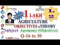 Agronomy Objectives/ UPSC/ Agril. MPSC/IBPS AO/SO/SRF/JRF/DRDO/ICAR-NET/NABARD/SSC-CGL