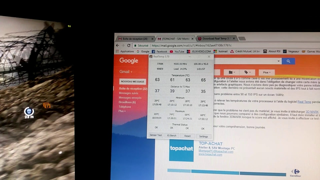 Vidéo 5 BF1 avec RealTemp