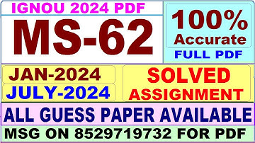 MS 62 solved assignment 2024 / ms 62 solved assignment 2024-25 / ms 62 solved assignment 2023-24