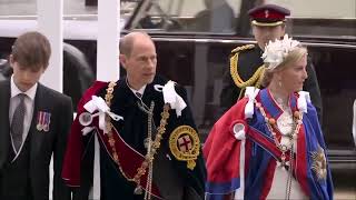 Prince Harry arrives at King Charles's Coronation in Westminster Abbey