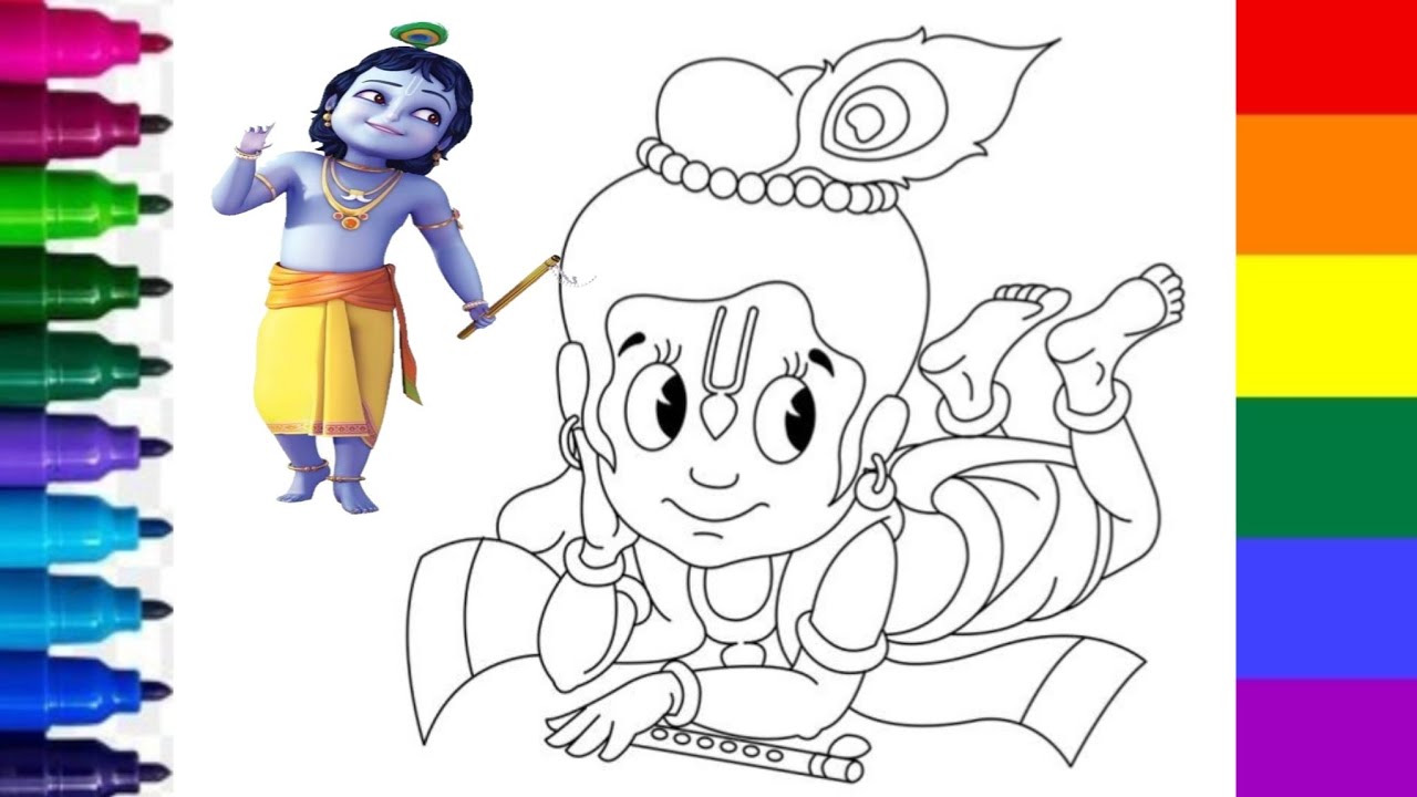 LITTLE KRISHNA COLORING PICTURES || LITTLE KRISHNA COLORING PAGES || COLORING AND PAINTING