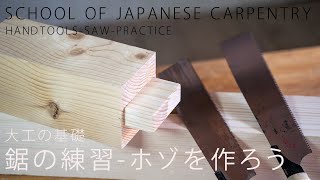 Carpenter's Basics] Sawing Practice  Making a Mortise with a Hand Saw