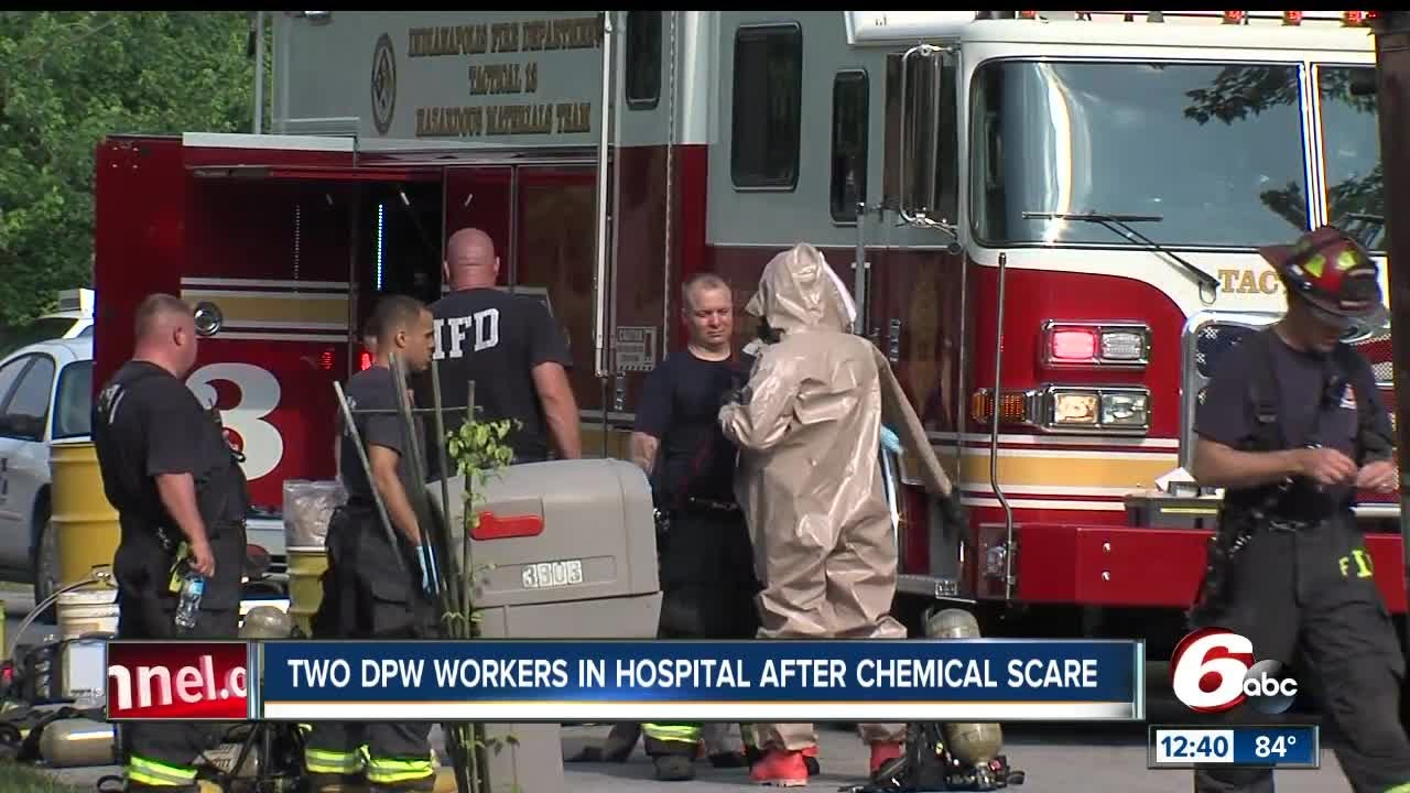 2 DPW employees taken to hospital after inhaling smoke from acid - YouTube