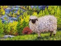 Autumn Landscape with Blacknose Sheep Acrylic Painting LIVE Tutorial