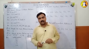 3rd Unit- Factors and Multiples- 3rd Lecture- Exercise 3.1- Class 6 Mathematics- STBB