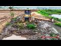 Best Action Skills Heavy Shantui Bulldozer Clearing Mud & Pushing Sand Fast Repairing Huge Landfill