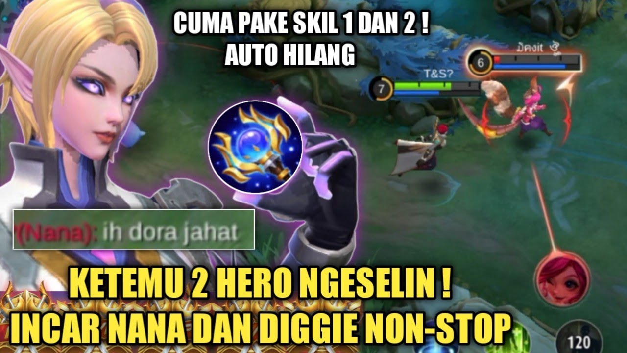 KETEMU 2 HERO NGESELIN❗EUDORA CUMA PAKE SKILL 1 DAN 2 AUTO HILANG‼️BUILD EUDORA TERSAKIT 2023 - MLBB
